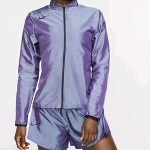 Nike Women's Iridescent Future Air Running Windbreaker Jacket Purple Size Small